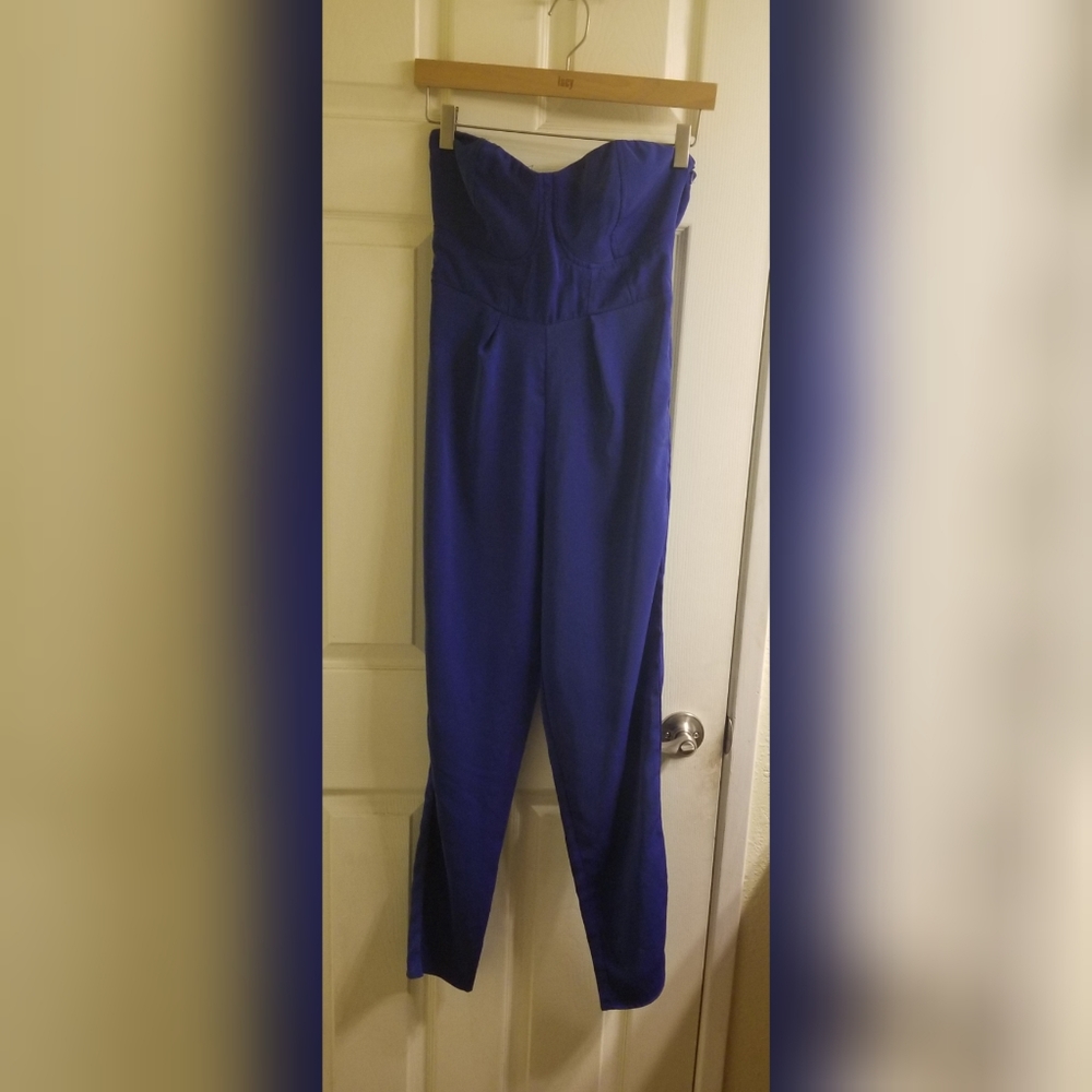Blue Strapless MATERIAL GIRL Jumpsuit